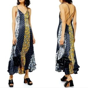TOPSHOP Mixed Print Maxi Dress, Sz 8